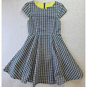 Anthropologie Maeve Jacquard Circle Dress Sz 2 Skater Preppy Retro‎ Career
